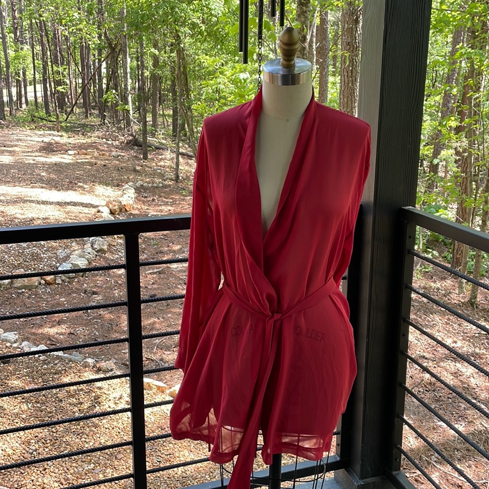 Vintage Victoria Secrets chiffon red robe